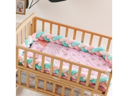 Correas Protectoras Trenzadas Para Cuna Panoona 400 Cm, Verde Y Rosa