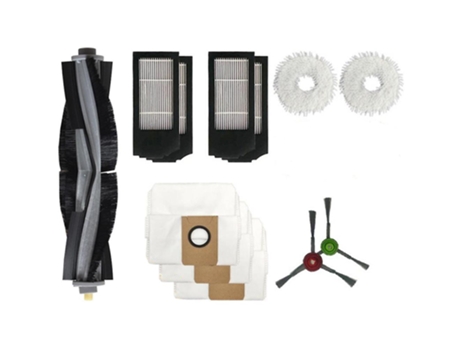 Saco de pó filtro escova lateral principal mop pano para ecovacs deebot x1