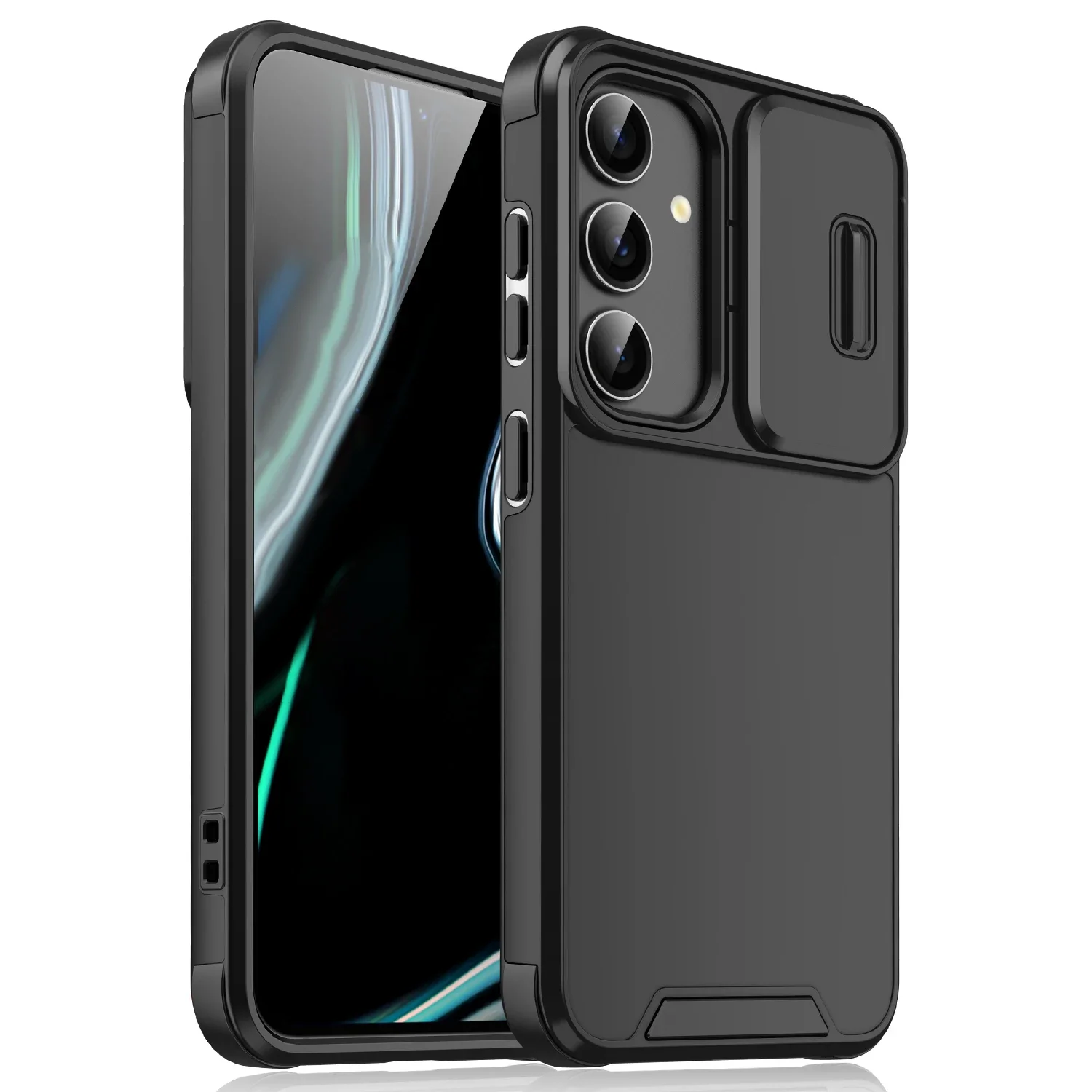 (samsung S23 Plus, Negro) Elegante Funda Protectora A Prueba De Golpes Para Samsung, Protege La Cubierta Trasera.