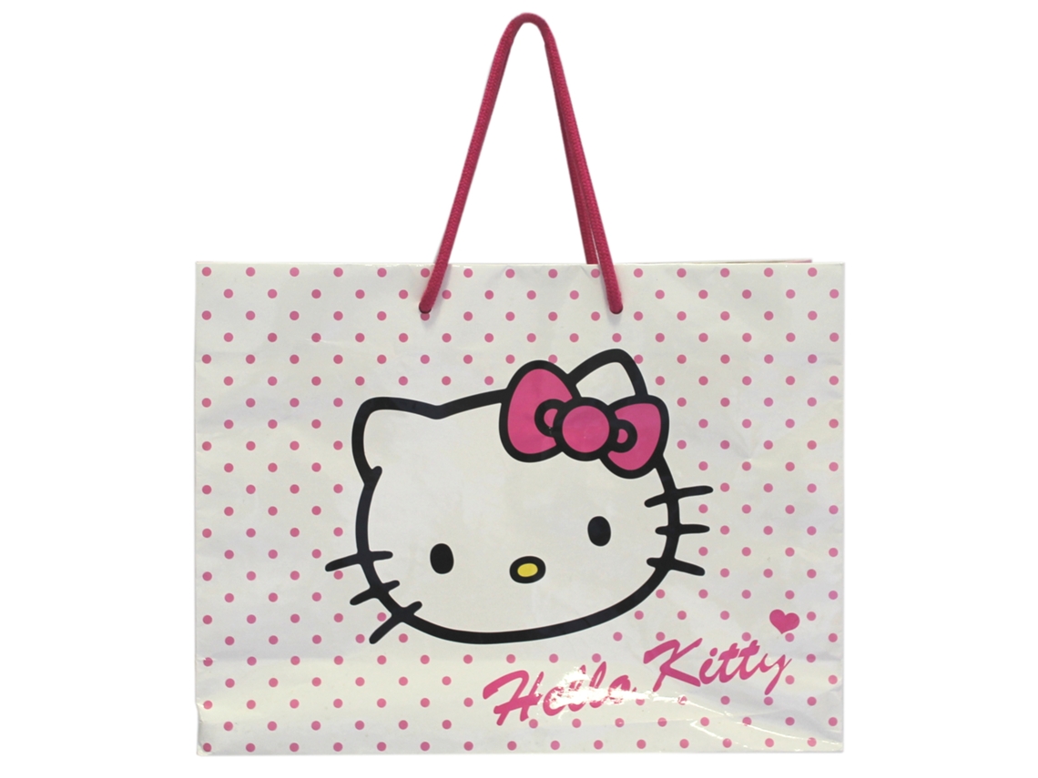 Bolsa de regalo blanca con cara de Hello Kitty S