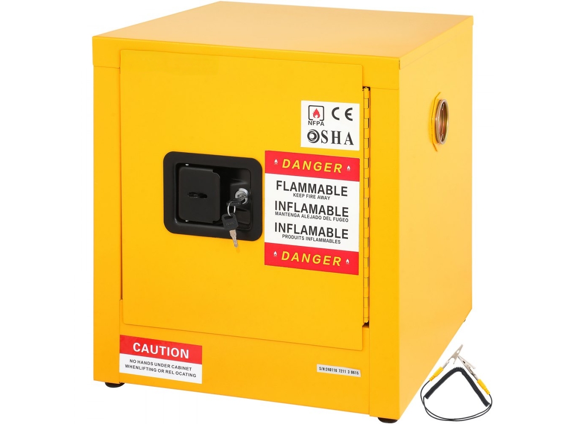 Gabinete de seguridad para líquidos inflamables de acero reforzado de 11 galones de Tekmaquinas