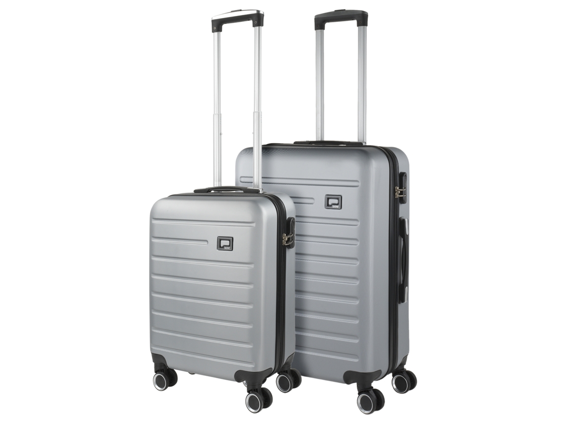 SKPAT Nantes - Maleta rígida ABS plateada (45 x 66 x 24 cm, 61 l)