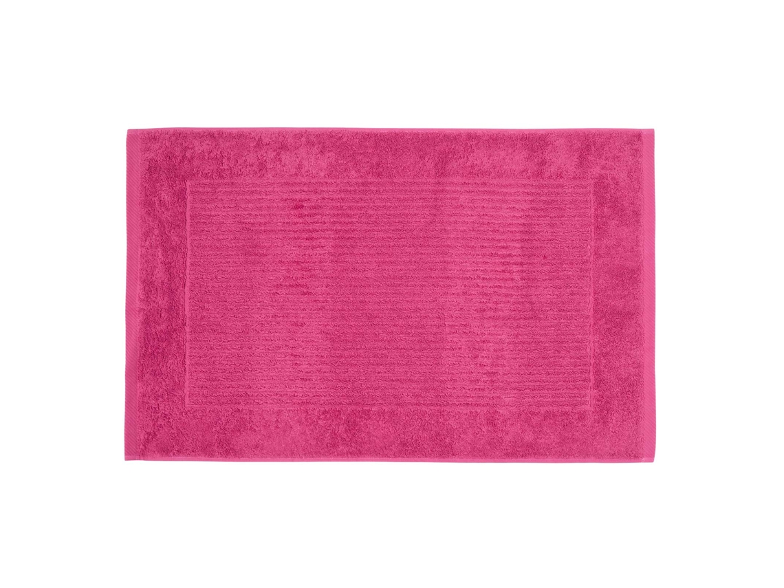 Homescapes Imperial Plain Cotton Raspberry Bath Mat