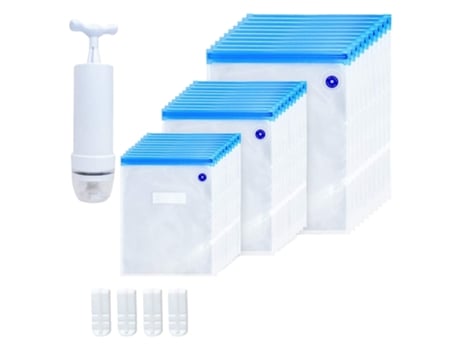Bolsas Sous Vide, paquete de 35, cocina selladora eléctrica reutilizable para almacenamiento de alimentos al vacío con 1 bomba manual, bolsa sellad...