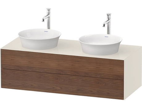DURAVIT Tulip blanco, mueble de baño colgado en la pared, ancho 1300 x profundidad 550mm, con 2 cajones, con tecnología tip-on, WT4988B