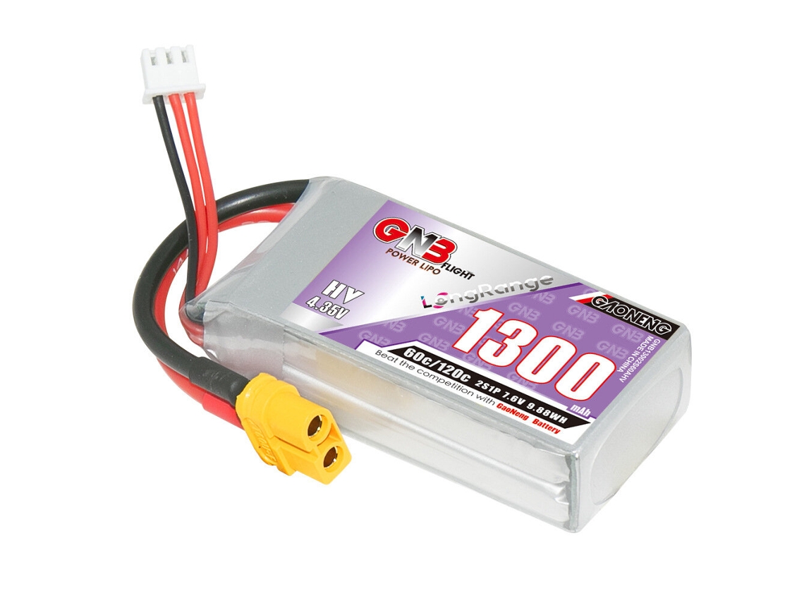 Batería Gaoneng GNB de 7,6 V, 1300 mAh, 60 C, 2 s, Lipo, XT30XT60, para dron RC