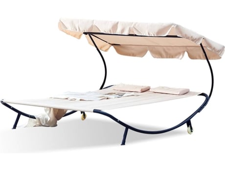 Tumbona Doble CONCEPT U (Beige - Acero - 200x173x41 cm)