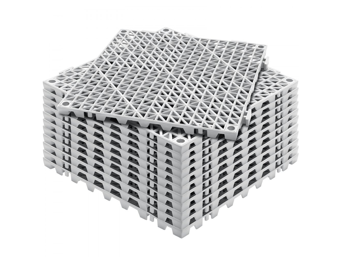 Juego de baldosas drenantes de PVC de 30x30 cm con superficie antideslizante Tekmaquinas
