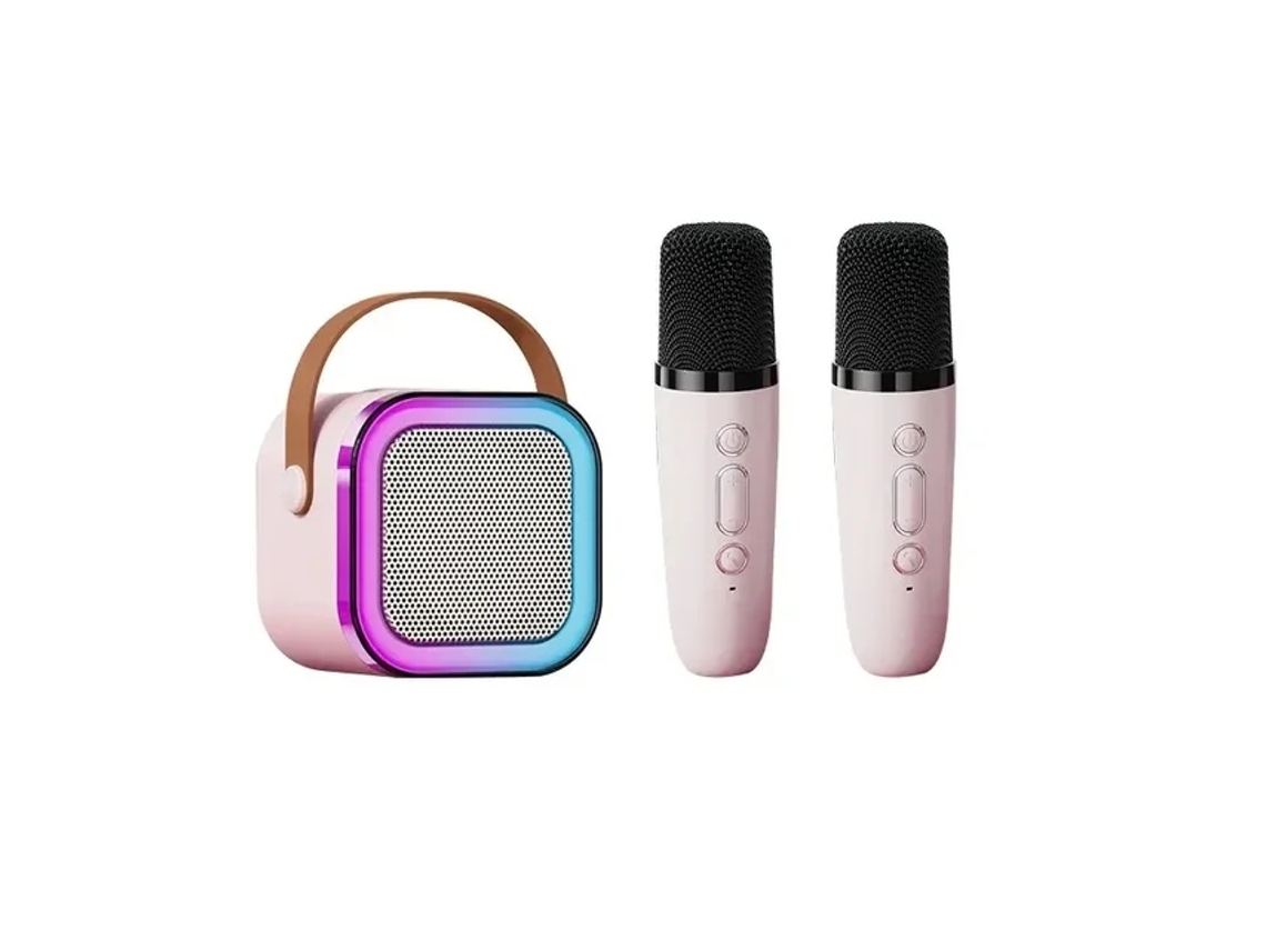 (rosa + 2 Micrófonos) Altavoz Bluetooth De Alta Gama