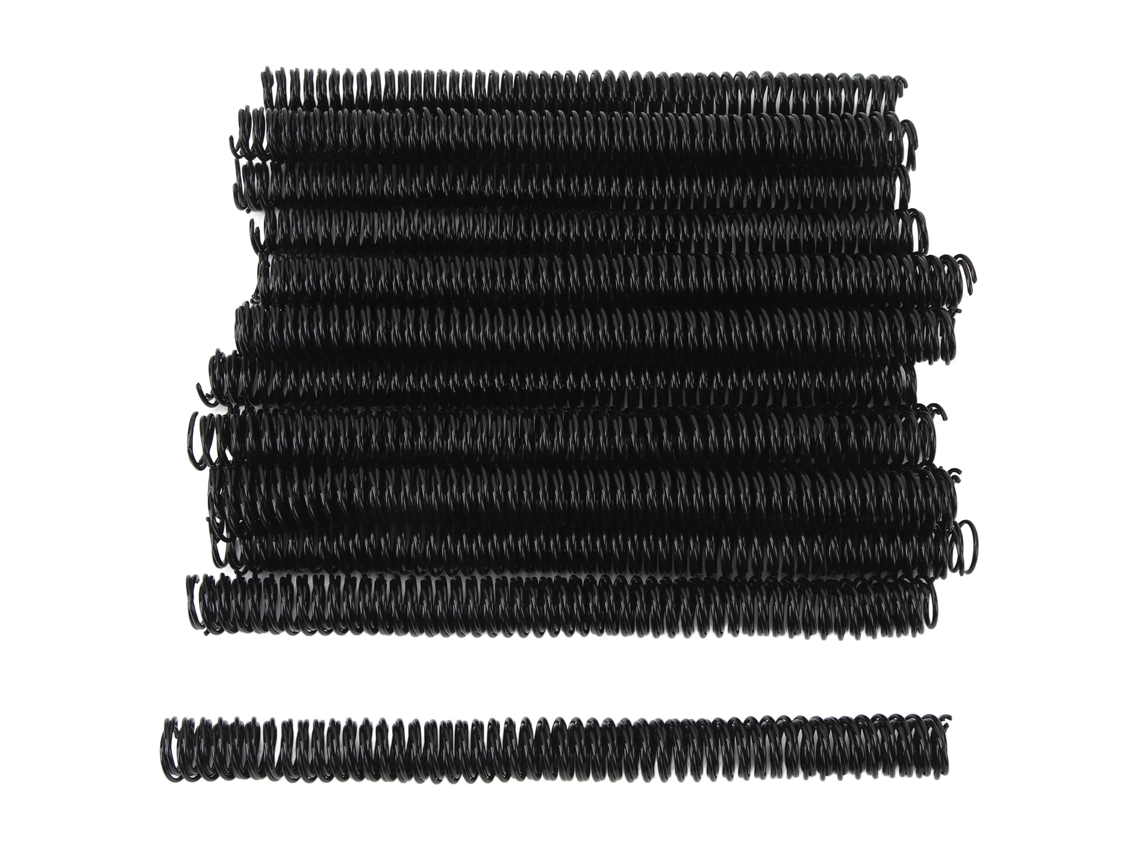 50 rollos de encuadernación en espiral de 19 mm, 48 bucles, paso 4:1, capacidad para 170 hojas, tamaño A4, color negro, sin marca.
