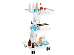 Carro de laboratorio de acero inoxidable de 3 niveles con enchufe Succebuy