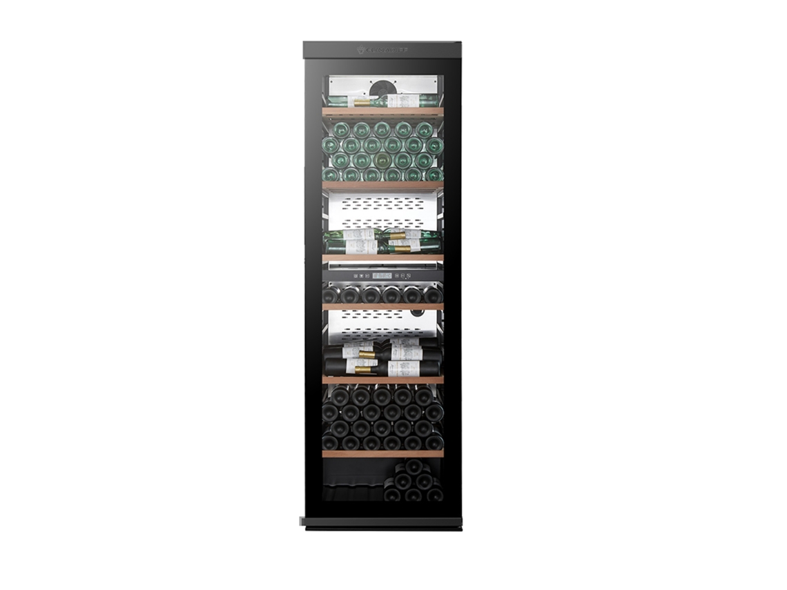 Vinoteca Climadiff Millesime240db con dos zonas de temperatura (237 botellas, color negro)