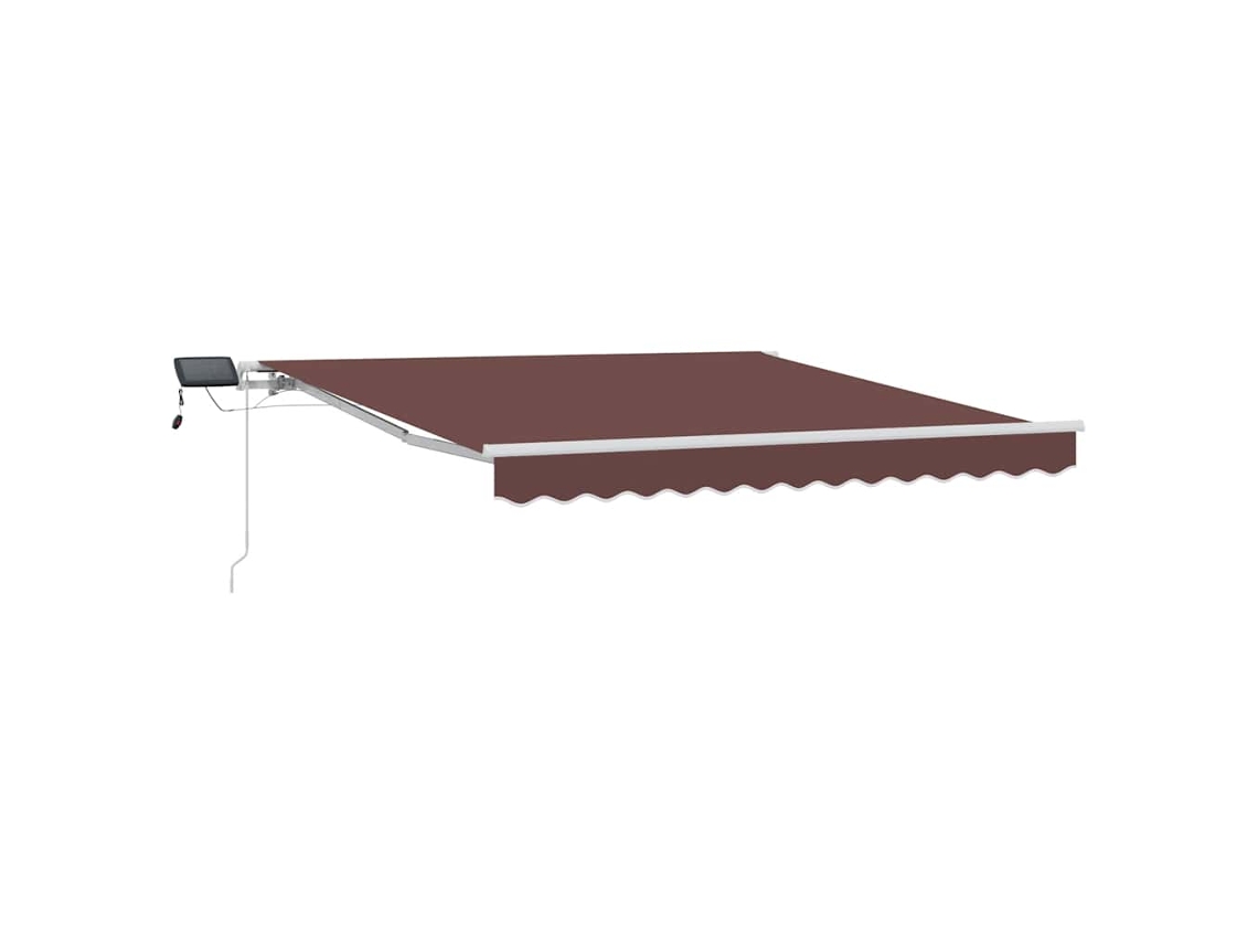 Maison Exclusive - Toldo Retráctil Manual Con Luz Led Marrón 300x250 Cm