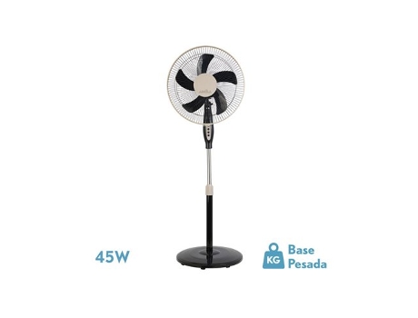 Ventilador de Pie Belmonte Negro/Beis 45W 3 Velocidades Oscilante FABRILAMP