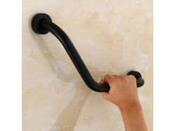 Soporte De Baño De Acero Inoxidable, 43 Cm, Negro, Toallero Y Mango Multifuncional.