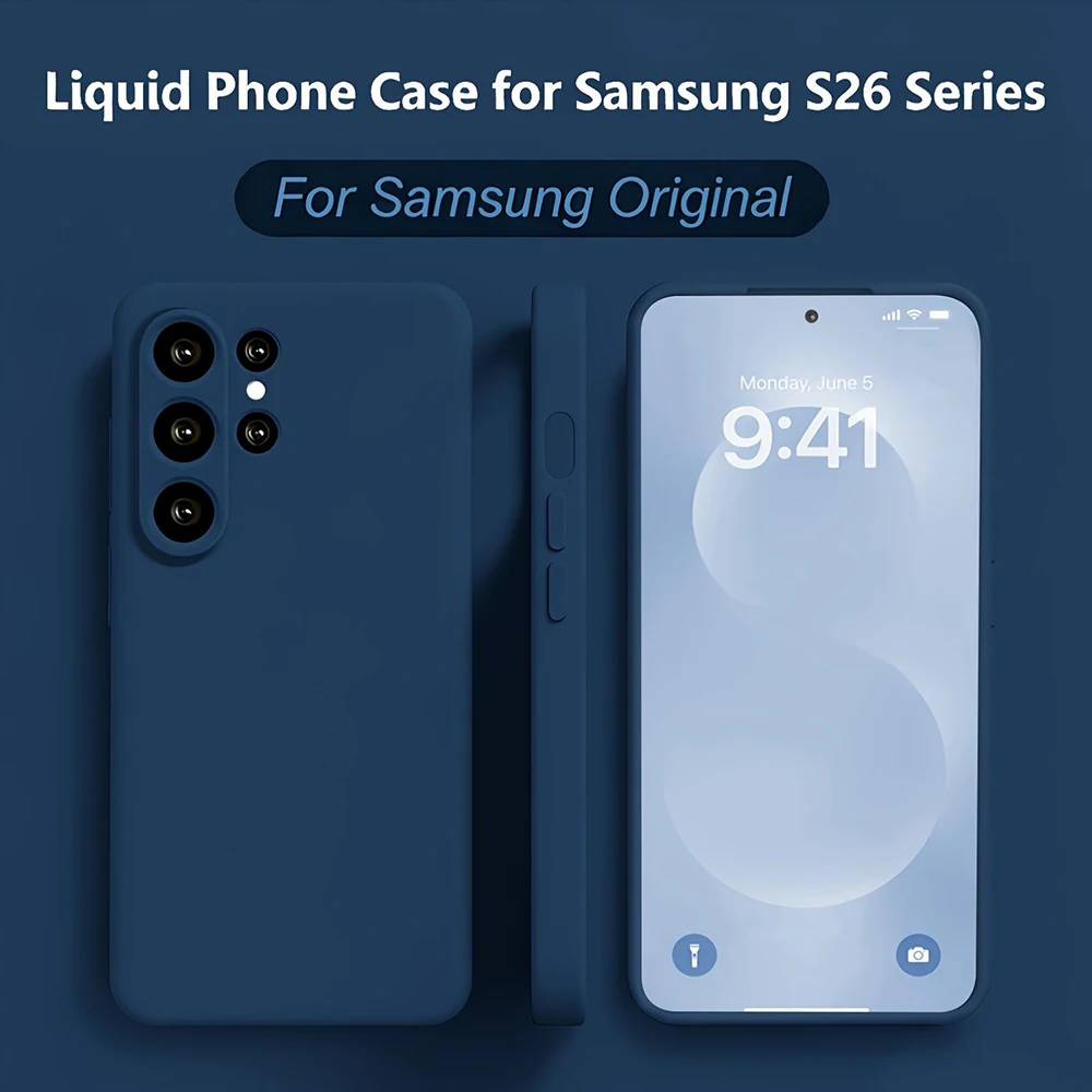 (iphone 16 Azul) Funda Trasera De Silicona Líquida Suave A Prueba De Golpes Para Samsung