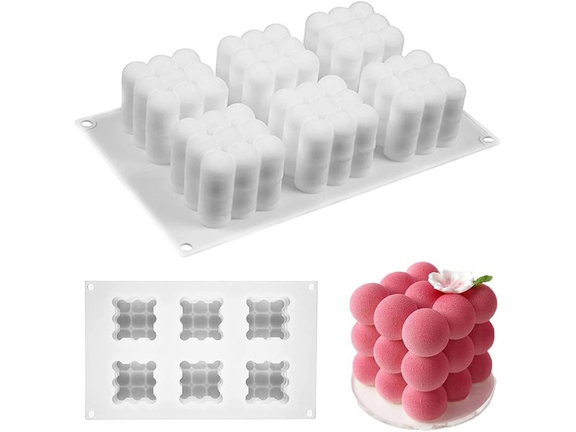 Molde De Silicona 6 Cavidades Para Velas, Chocolate Y Pasteles, 3d Cube, Material Alimentario
