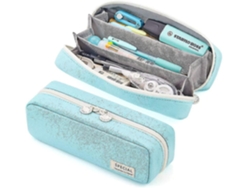 Estuche para lápices, estuche para lápices y artículos de papelería Gusshious Cyan de 2 compartimentos