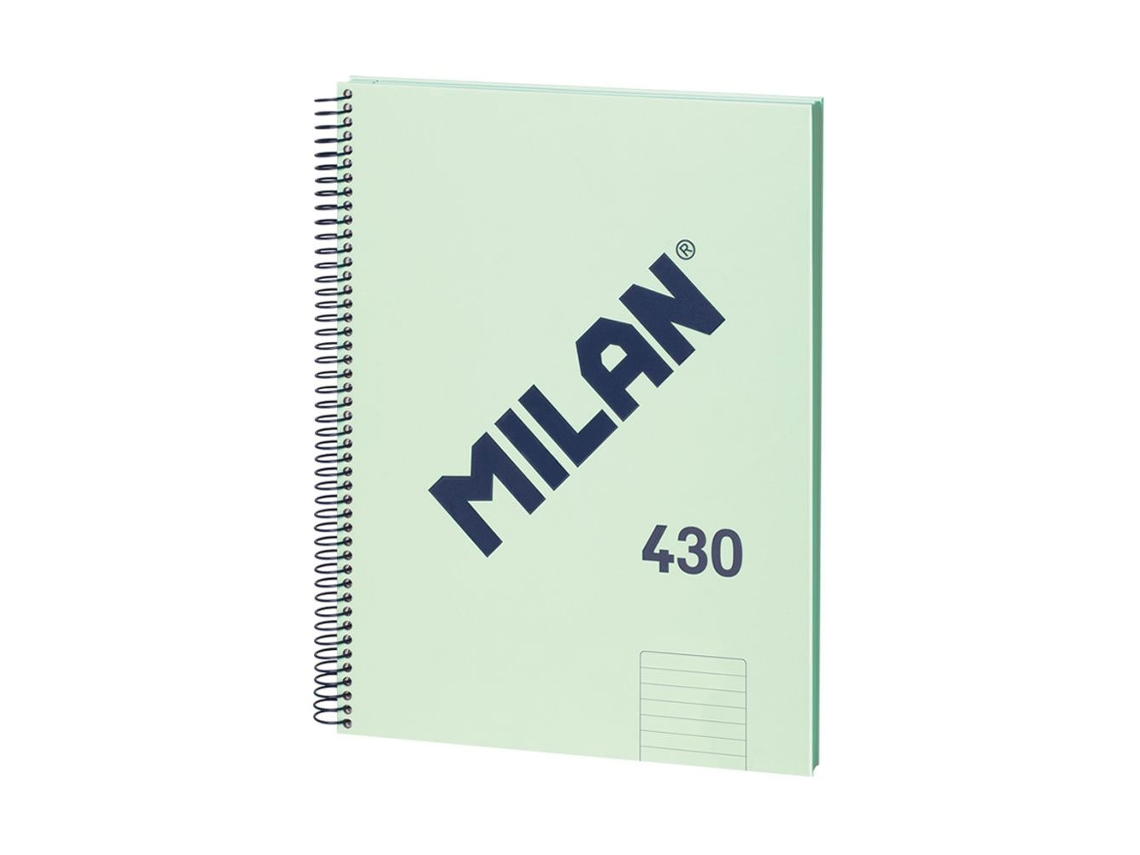Cuaderno A4 Tapa Dura Espiral MILAN 1918 Rayado Verde 80Hj 95G 57142E80Gr