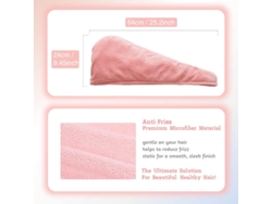 Turbante Toalla Microfibra Rosa Superabsorbente, Secado Rápido Pelo