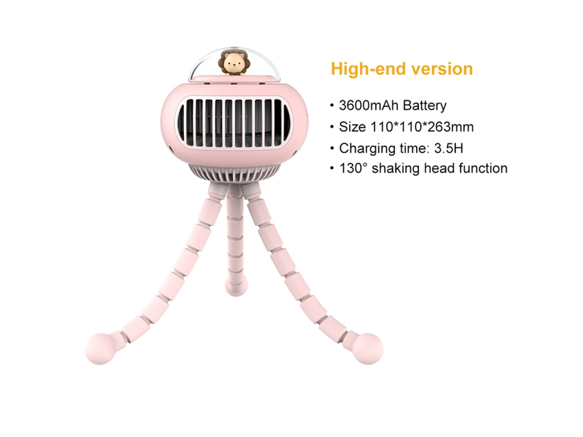 Mini Ventilador WEIMAI Portátil Flexible Recargable 130º Giro Automático