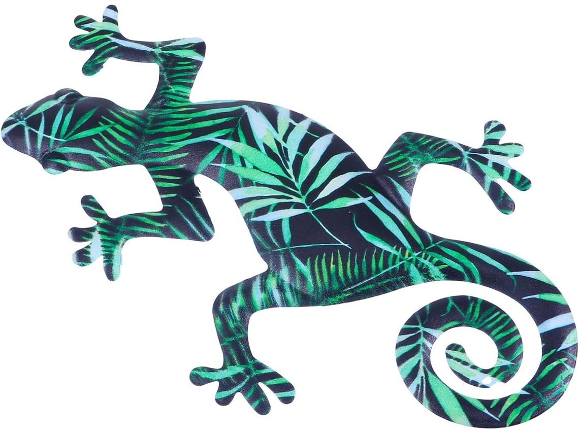 Adorno de pared de hierro forjado con forma de lagarto, ideal para habitaciones de niños y niñas y áreas exteriores. GOKOCO