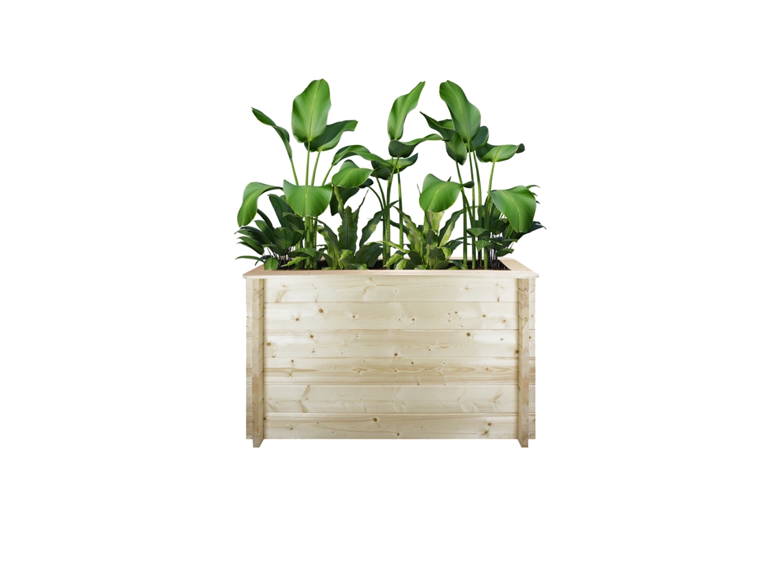 Jardinera Elevada TIMBELA M615 Madera de Pino Maciza y Abeto 28 mm (118 x 38 x 69 cm - Marrón)