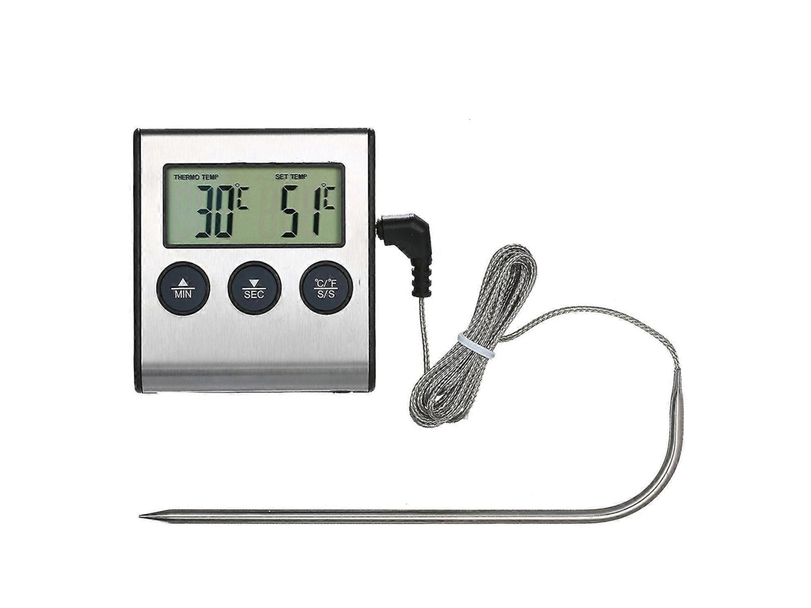 Termômetro Para Churrasqueira, Termômetro De Alimentos 0~250°c, Termômetro De Cozinha Com Alarme E Temporizador, Medidor De Temperatura Digital L