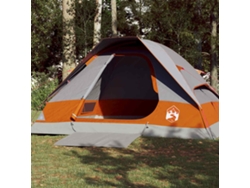 Tienda de campaña tipo domo impermeable para 4 personas, gris/naranja