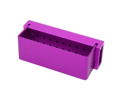 Caja De Desinfección De Acero Inoxidable Para Brocas Dentales Con 30 Orificios Para Instrumental Dental - Morada