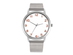 Reloj Analógico De Cuarzo Con Correa De Malla Estilo Elegante Zhoulianfa (plata+blanco)
