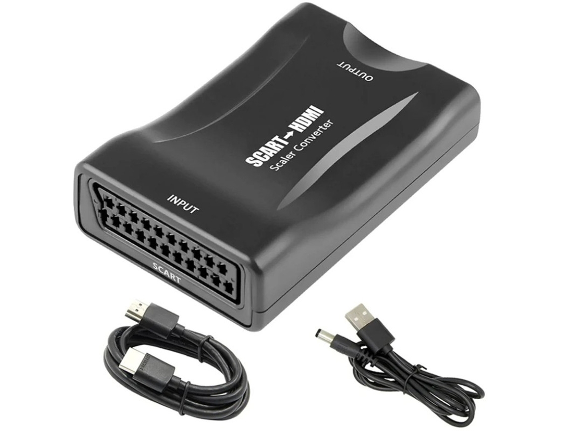 Convertidor de Scart a Hdmi con cable Hdmi Yizhood Negro