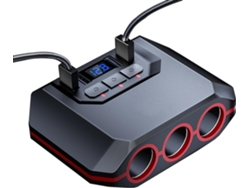 Cargador De Teléfono Móvil Para Coche, 3 Puertos De Carga Usb De 120 W, Puerto De Visualización Digital
