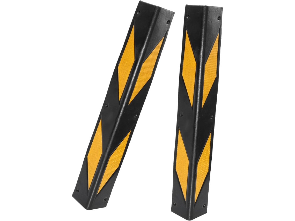 Protectores De Pared Reflectantes De Goma De 60 X 2,95 Pulgadas (juego De 2) Para Garajes Y Aparcamientos.