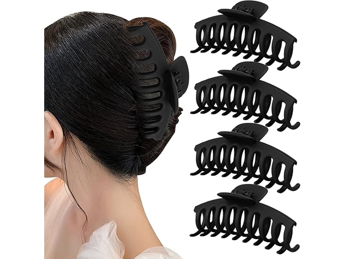 Pinzas Pelo Grandes Negras Antideslizantes Para Cabello Grueso