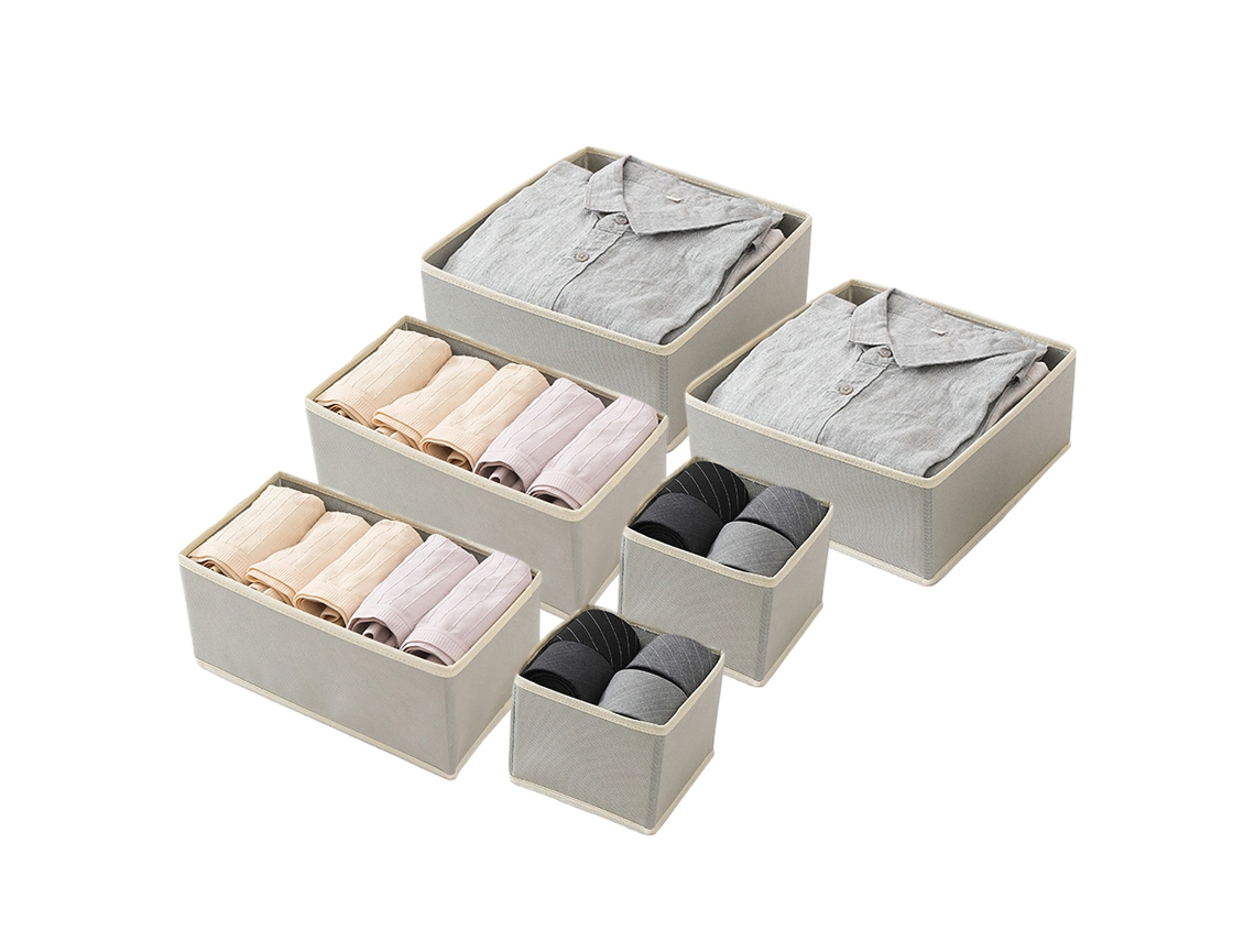 Caja de Almacenaje Cajas Plegables Ropa NEVEANCE Gris (44x14x7cm)