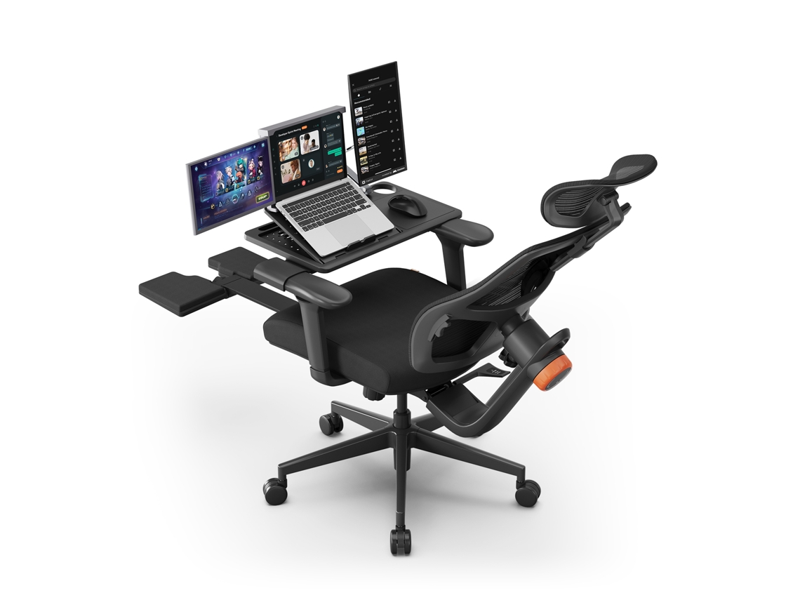 Sillas de oficina Newtral Magich BP 4D con escritorio para portátil y reposapiés, soporte lumbar adaptable y respaldo automático, cómoda silla de oficina - Ofertas especiales