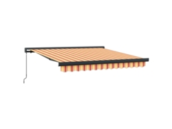 Maison Exclusive - Toldo Retráctil Aluminio Y Tela Blanco Y Amarillo 3x2,5 M