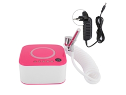 Kit De Aerógrafo Portátil Para Maquiagem Com Spray De Oxigênio Hidratante Facial Cor Rosa