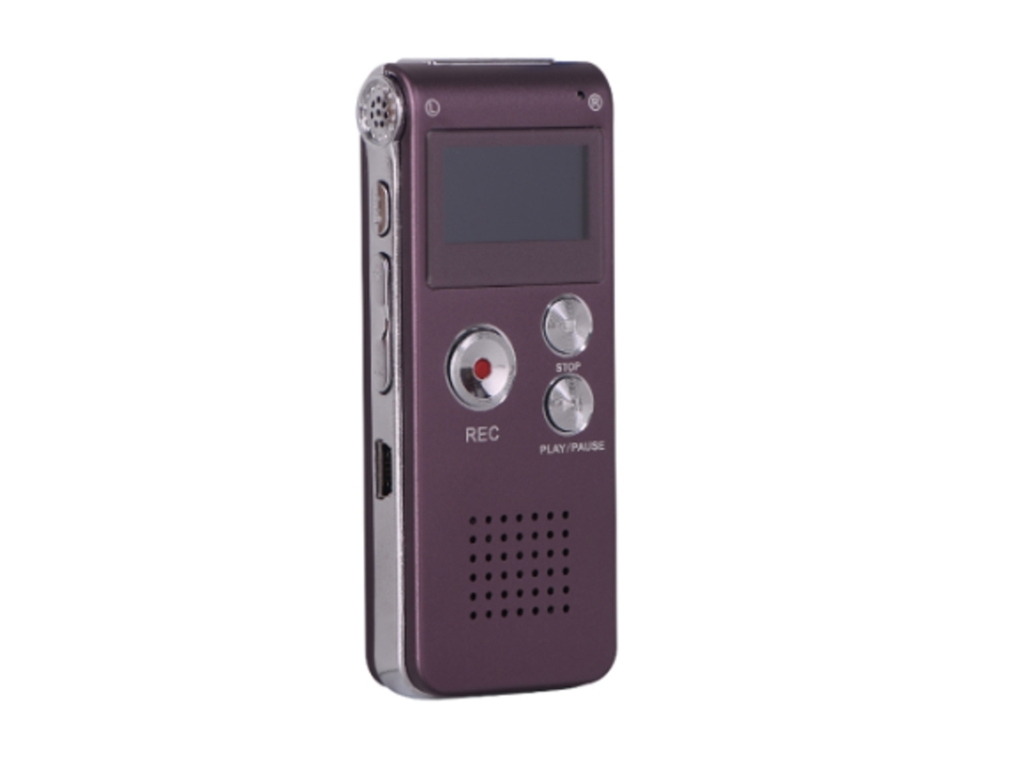 Grabadora de voz digital para conferencias, reuniones y entrevistas. Mini dictáfono portátil de 16 GB con reproducción de MP3, USB y Yizhood (rosa).