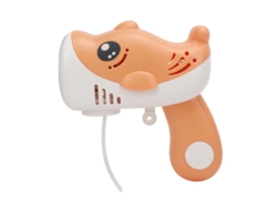Máquina De Burbujas Portátil Automática 5 Agujeros Con Música Y Luces Juguete Infantil Para Fiestas Playa Naranja