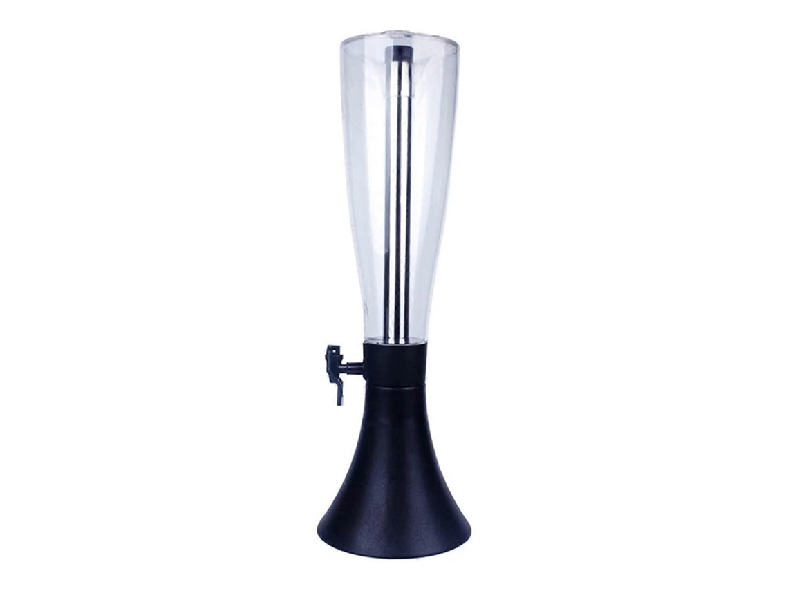 Dispensador de cerveza tipo torre de 4 litros con tubo de hielo extraíble, fabricado en acero inoxidable y recipiente transparente para bebidas en bares, fiestas, etc.