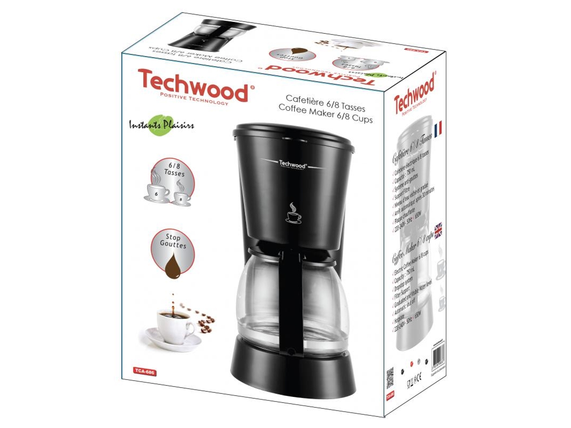 Cafetera semiautomática Techwood Tca-686 Cafetera de filtro 0,75 L