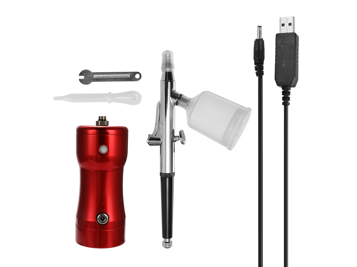 Kit Portátil De Aerógrafo Con Compresor Para Arte, Pintura, Repostería Y Modelismo.