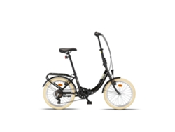 Bicicleta Plegable PACTO EIGHT negro - 6 marchas Shimano - frenos de llanta