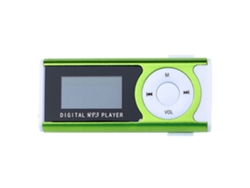 Mini reproductor de música MP3 portátil Reproductor de MP3 de metal con pantalla LCD Luz LED Soporte Tarjeta de memoria TF Formato de audio MP3/WMA Negro verde