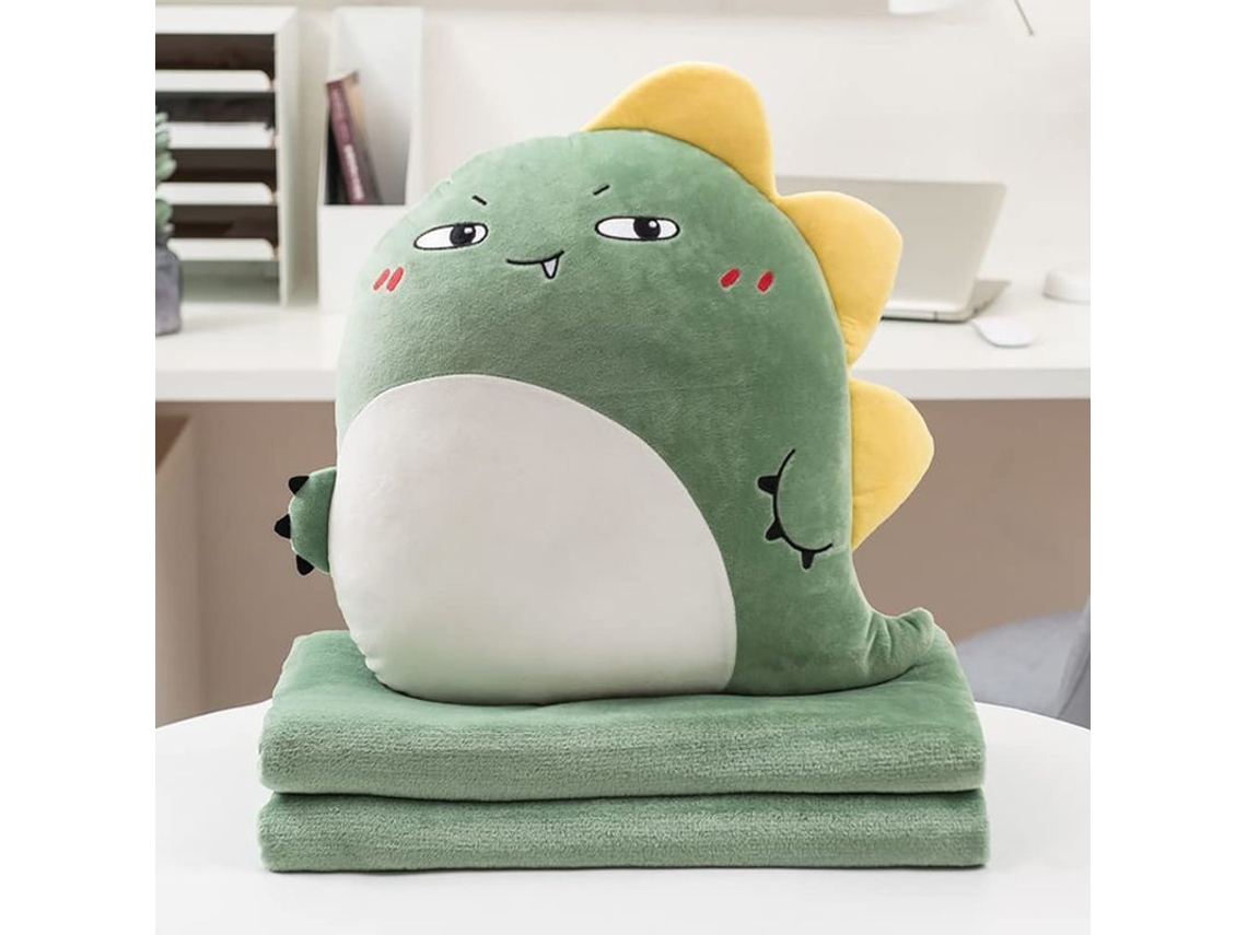 Conjunto De Almohada Y Manta De Viaje Con Forma De Animal, Suave Y Esponjosa, Compacta, Para Avión Y Coche.