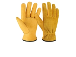 Luvas De Trabalho Unissex – Couro Resistente A Espinhos – Para Jardim, Construção, Madeira – Respiráveis, Bom Grip, Tamanho M