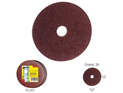 Disco Lija Hierro 125x22 mm Grano 36 (Paquete de 25 unidades) WOLFPACK LINEA PROFESIONAL