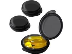 Pastillero Pequeño (paquete De 3) Mini Organizador Diario, Almacenamiento De Medicamentos Para Viajes (negro)